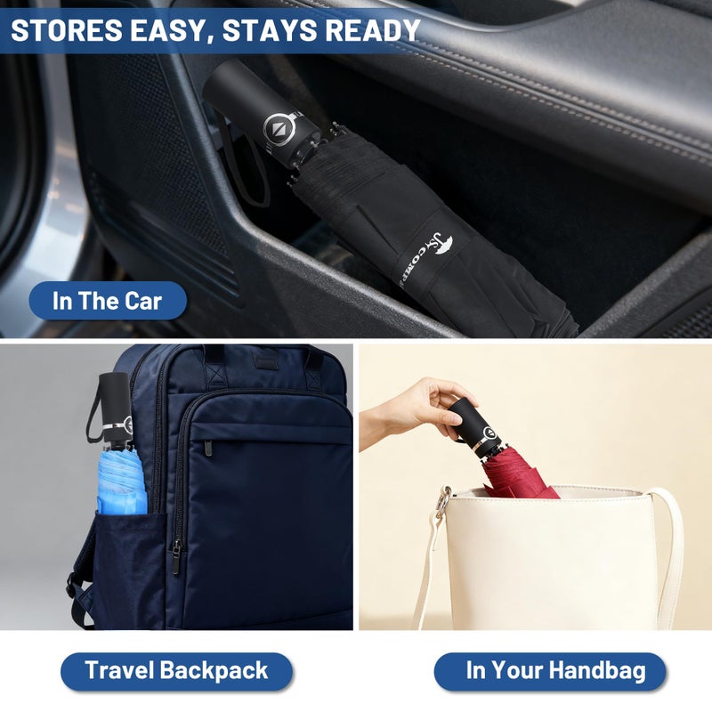 SY COMPACT Travel Umbrella Automatic Windproof Umbrellas Strong Compact Umbrella for Women Men - Image 5